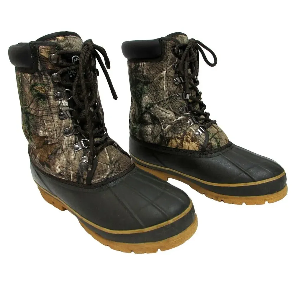 Magellen camouflage boots hunting hiking men's size 9 lace up Steel Shank